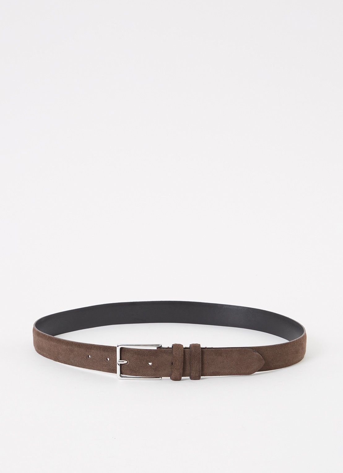 Reiss Dante riem van leer - voorkant chocoladebruin