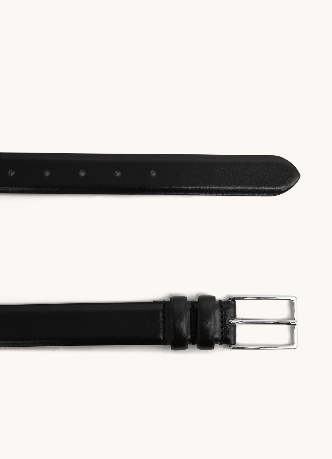 Reiss Dante riem van leer - detail 2 zwart