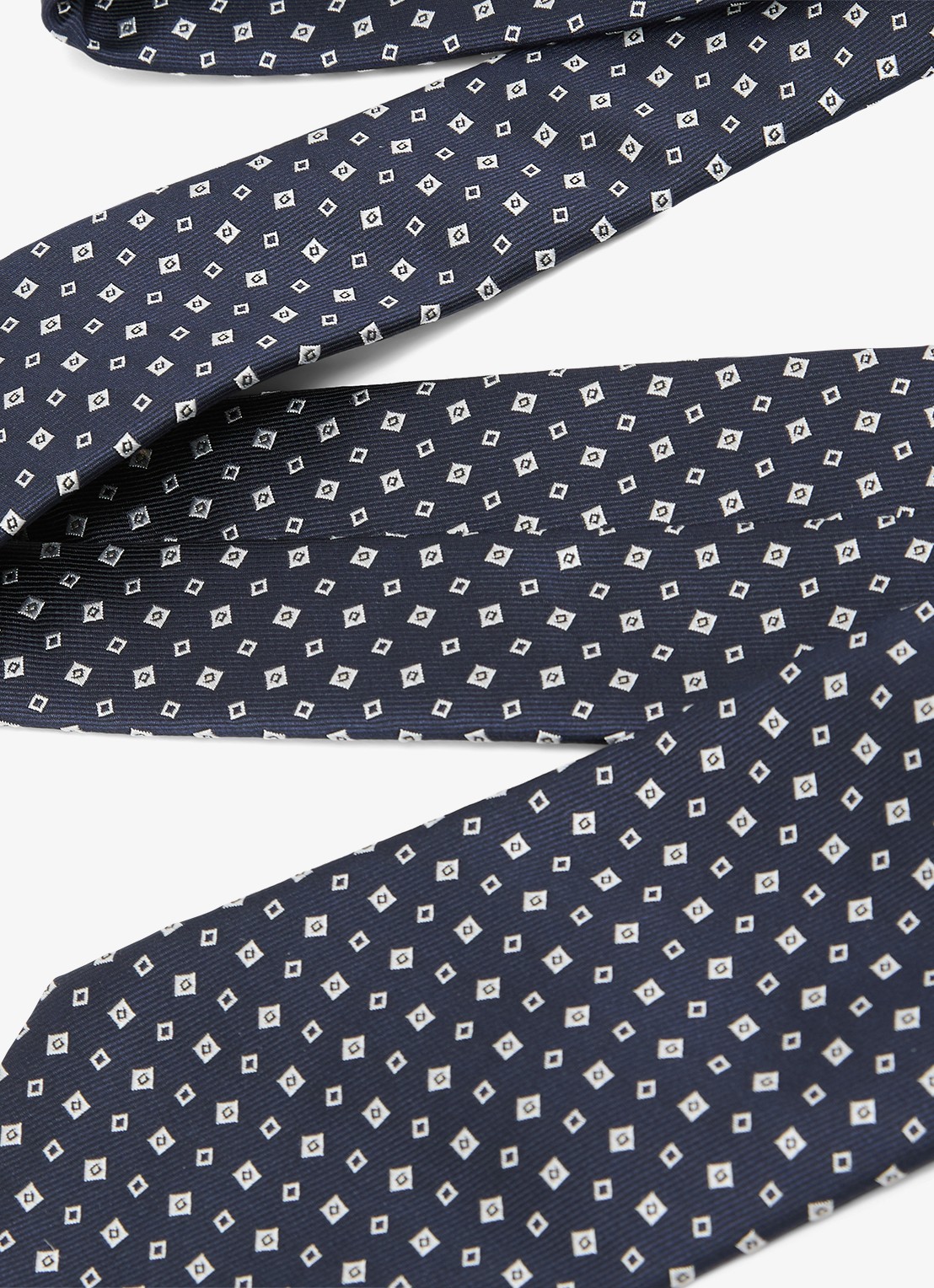 Reiss Dario stropdas in zijdeblend met print - detail 2 donkerblauw