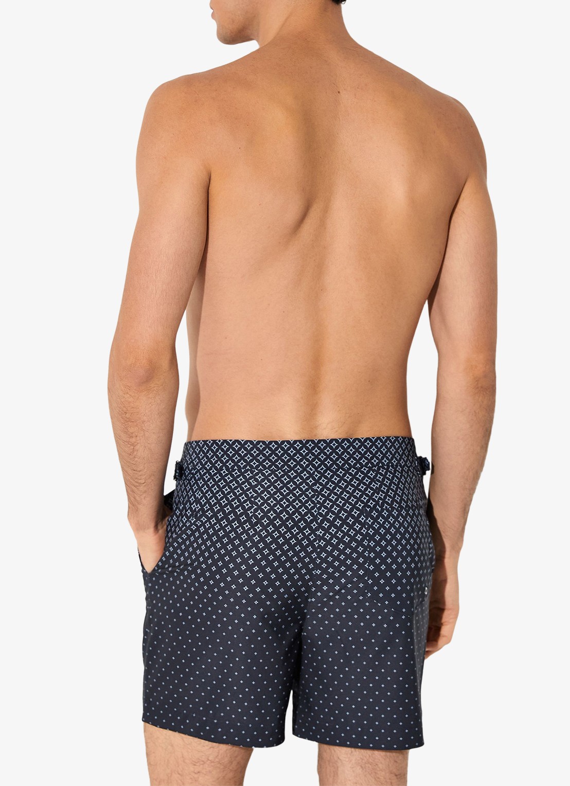 Reiss Darli zwemshort met print - achterkant 3 donkerblauw
