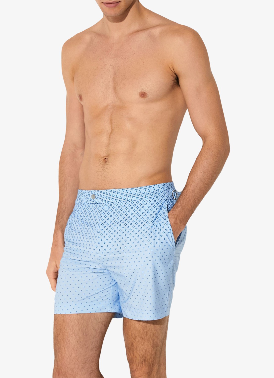 Reiss Darli zwemshort met print - detail lichtblauw