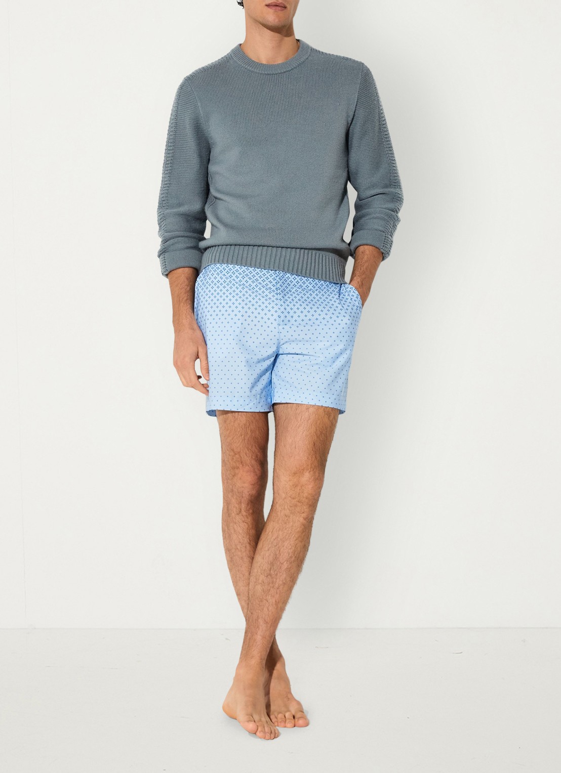 Reiss Darli zwemshort met print - voorkant 6 lichtblauw