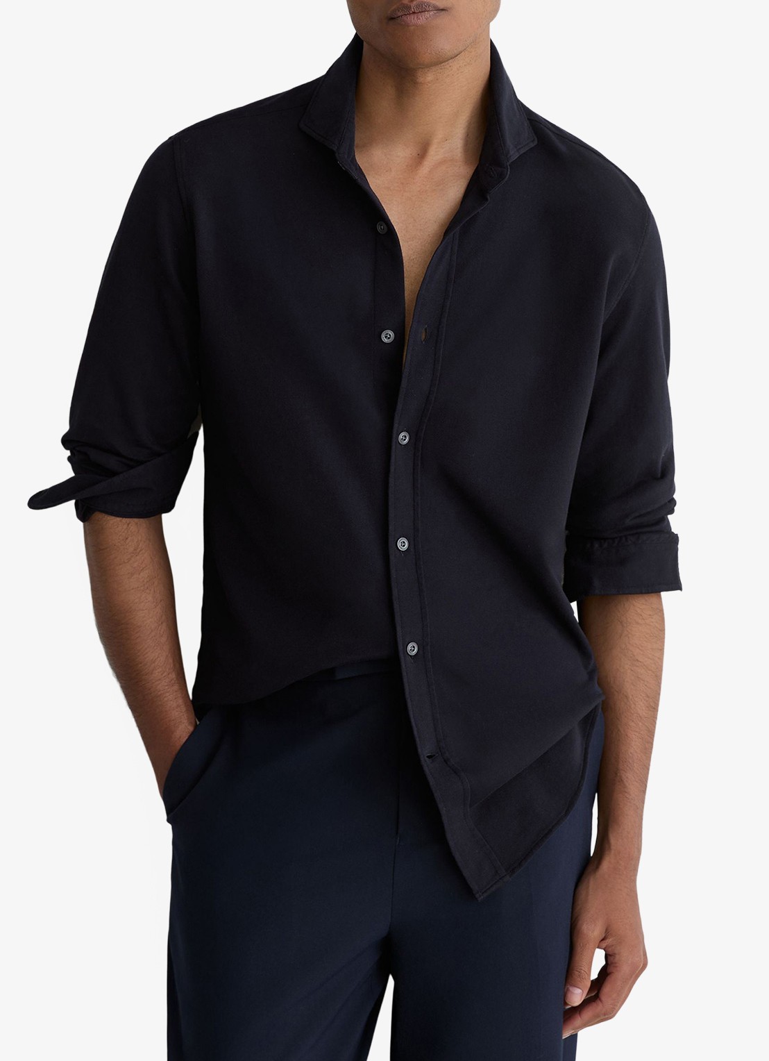 Reiss Dasilva regular fit overhemd - detail 3 donkerblauw
