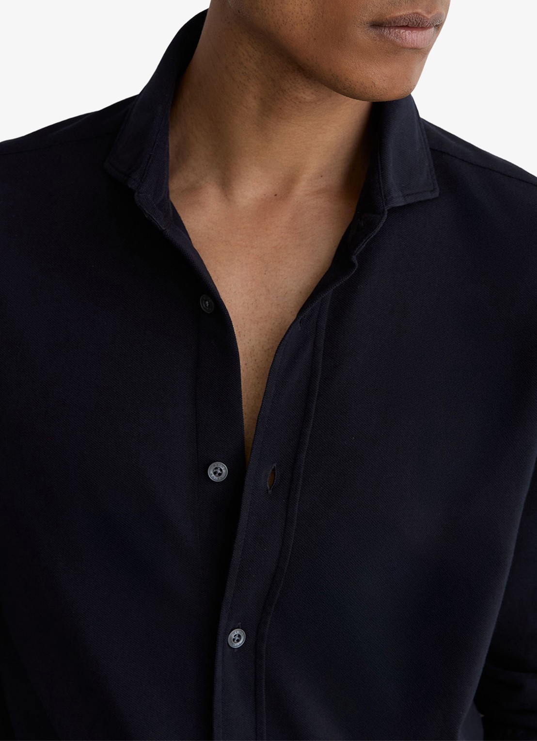 Reiss Dasilva regular fit overhemd - detail 5 donkerblauw