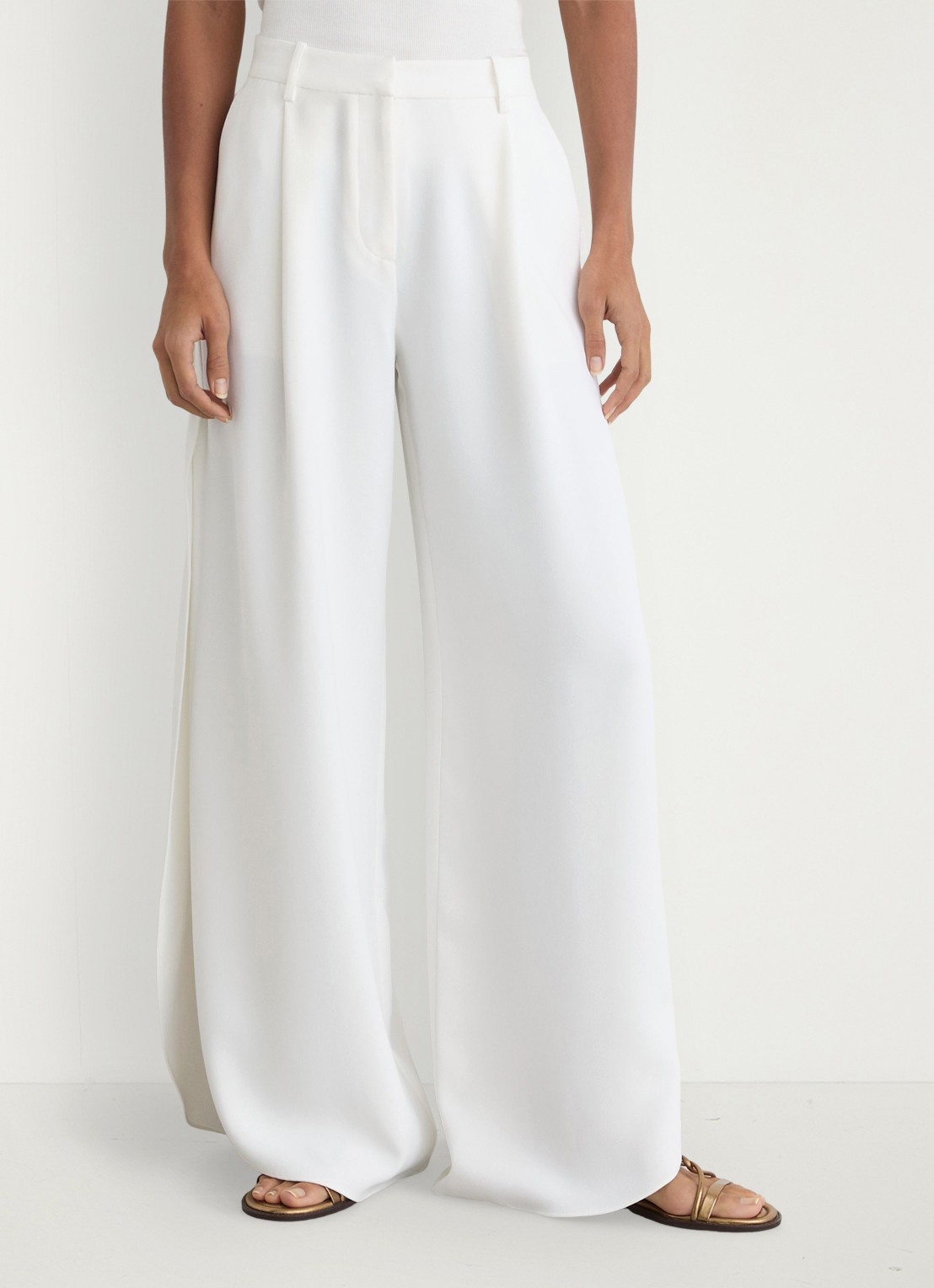 Reiss Deena high waist loose fit pantalon met split - detail 4 wit