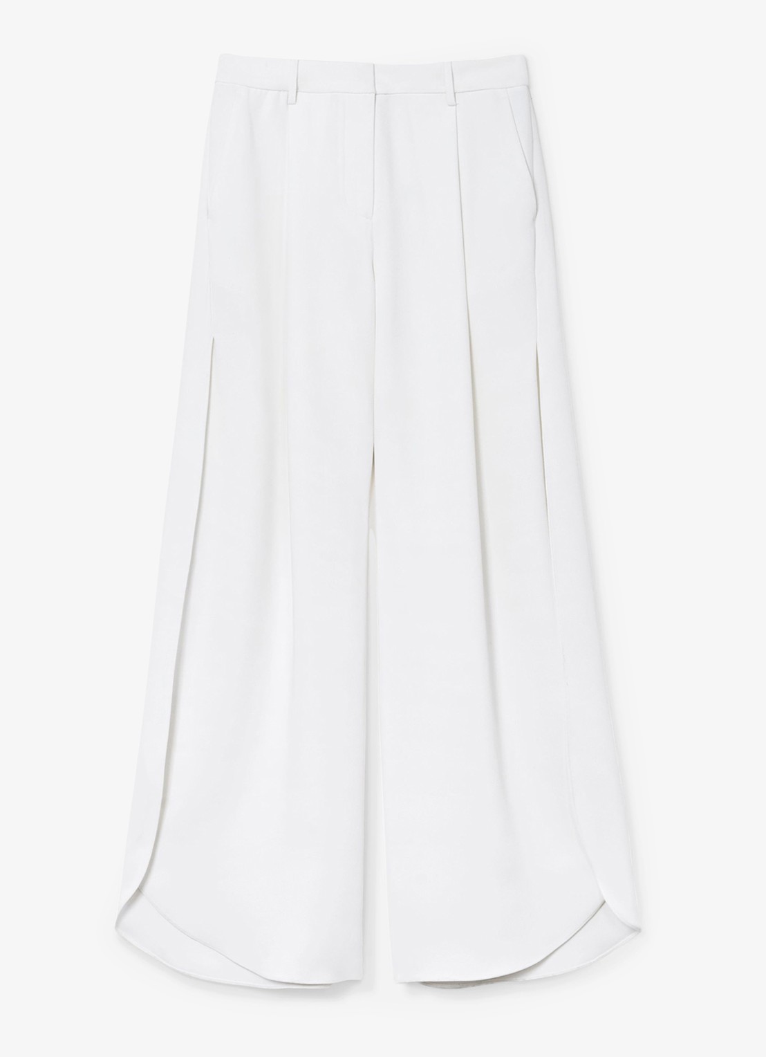 Reiss Deena high waist loose fit pantalon met split - voorkant wit