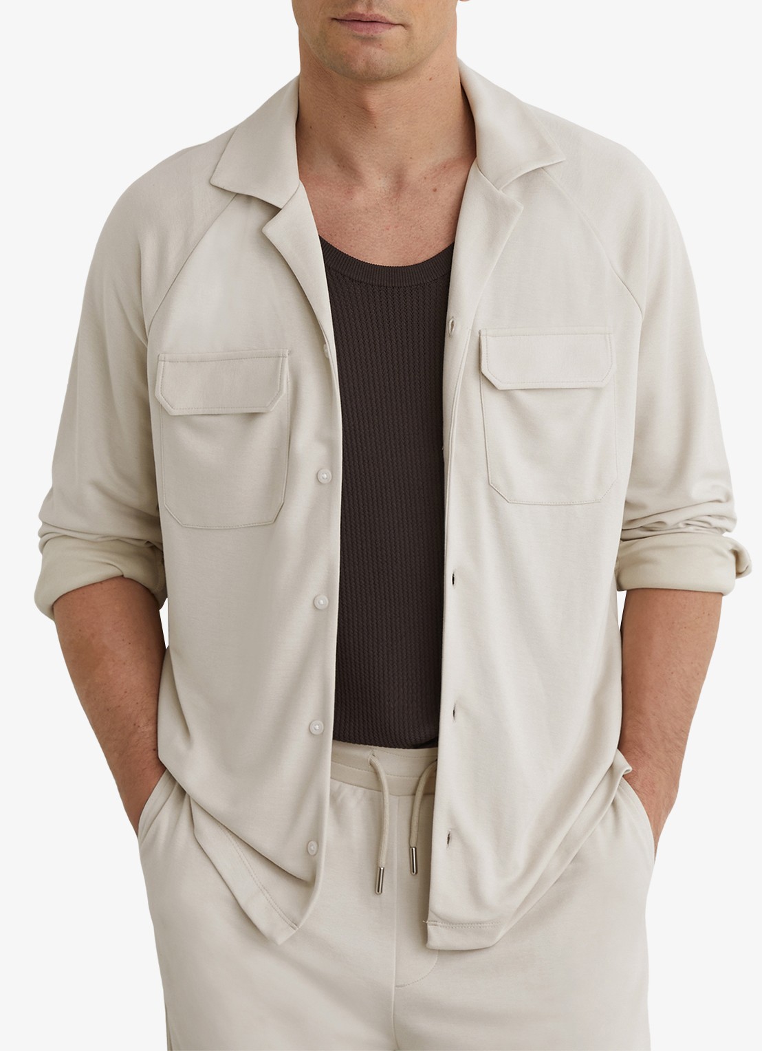 Reiss Delmer jack met borstzakken - detail 3 creme