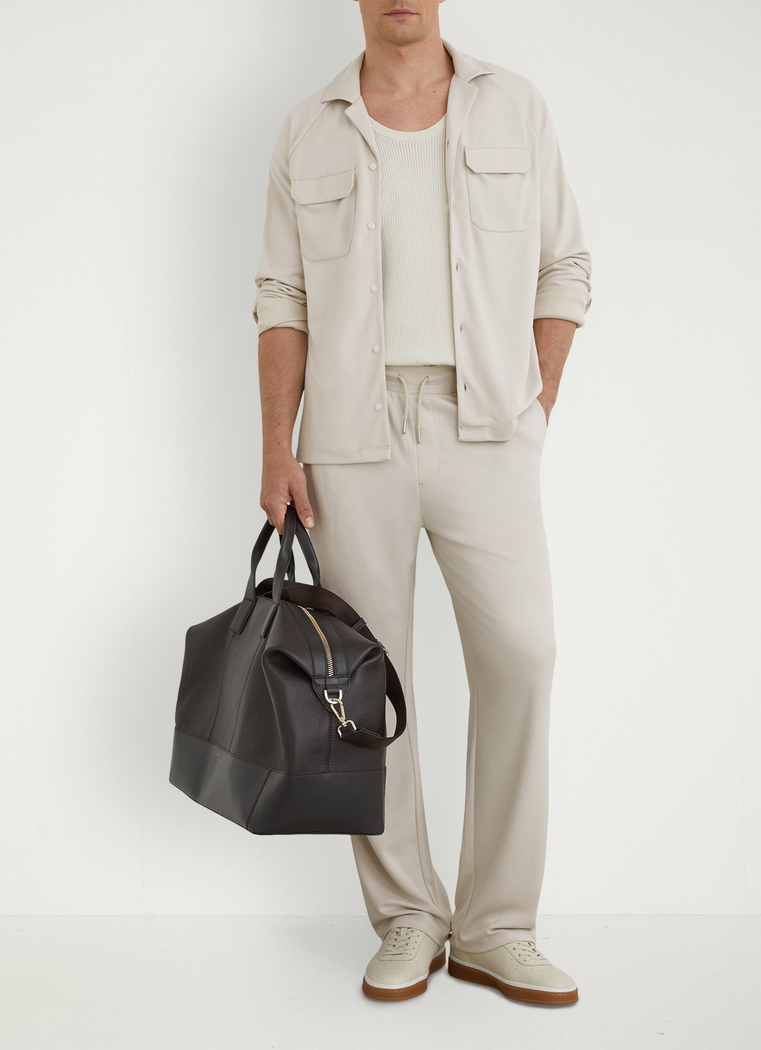 Reiss Delmer jack met borstzakken - voorkant 2 creme