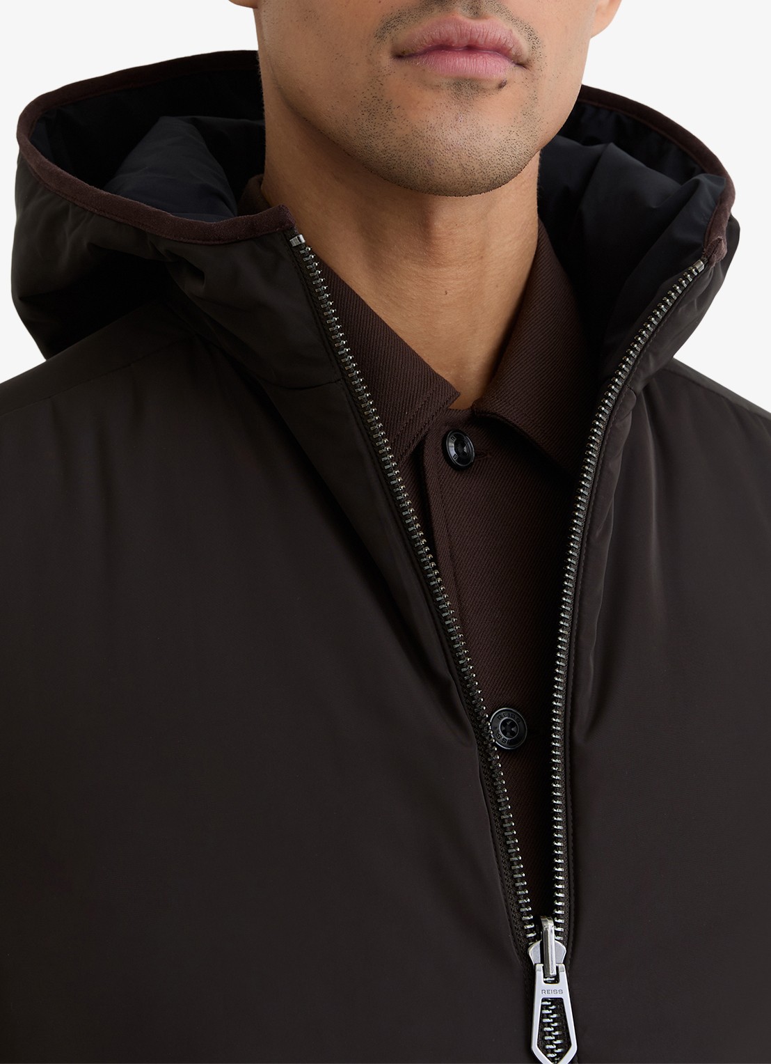 Reiss Devonay reversible gewatteerde jack met gekleurde rand - detail 4 multicolor