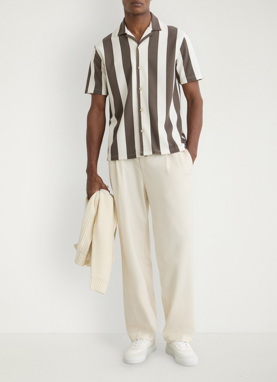 Reiss Dexter overhemd met streepprint  - voorkant 7 bruin