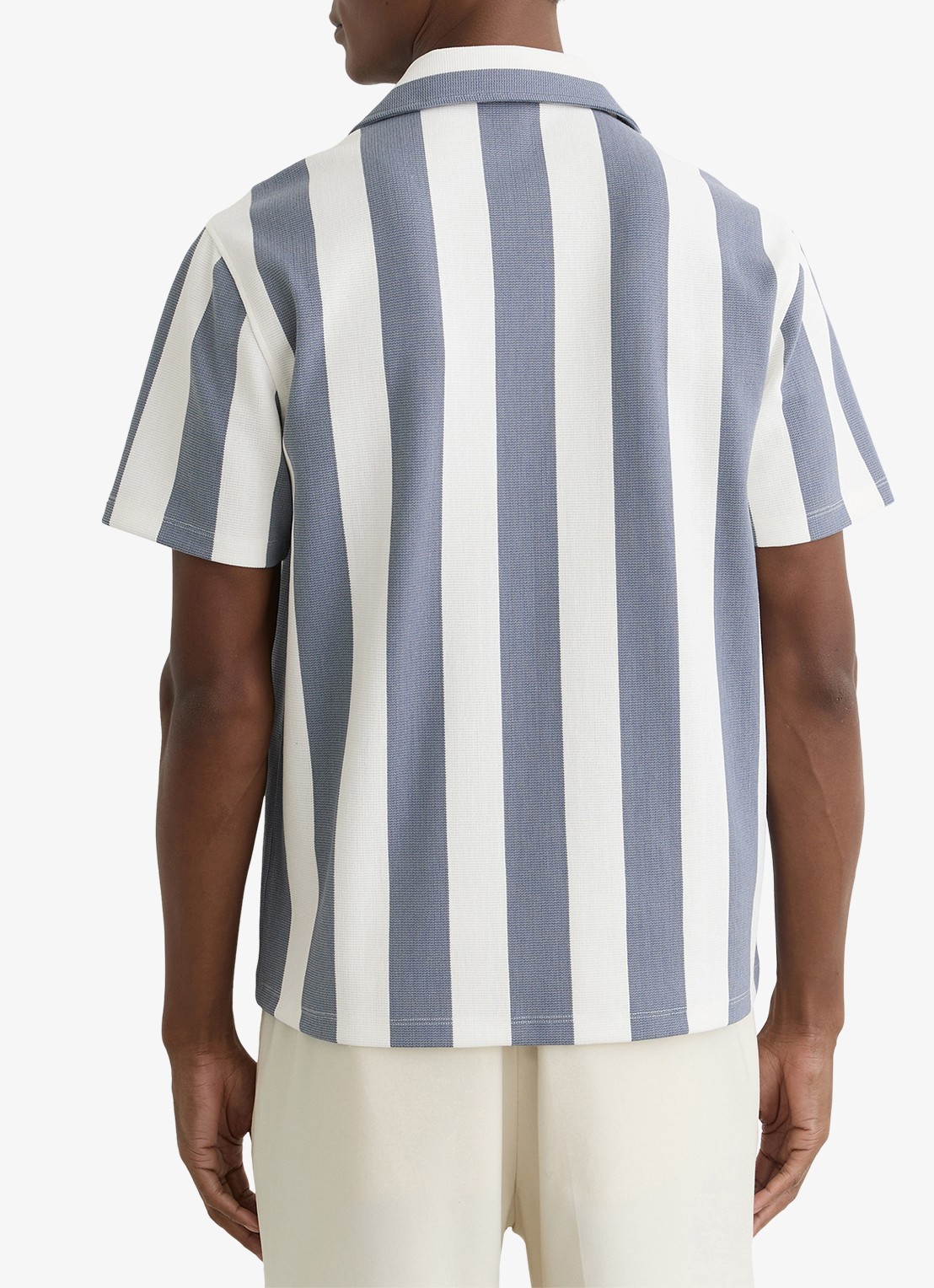 Reiss Dexter overhemd met streepprint  - achterkant blauw