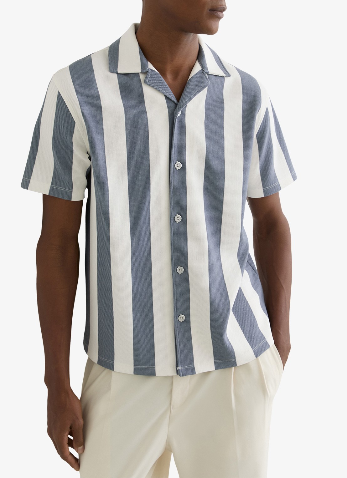 Reiss Dexter overhemd met streepprint  - detail 2 blauw