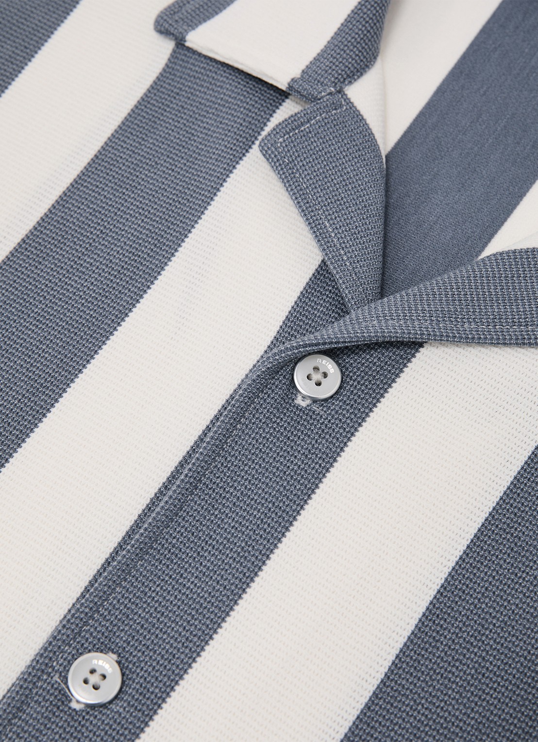 Reiss Dexter overhemd met streepprint  - detail 4 blauw