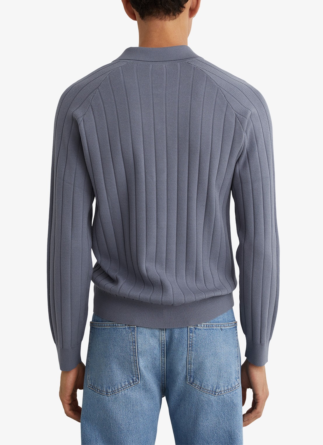 Reiss Dillighan fijngebreide trui met polokraag  - achterkant 4 steel blue / blauw