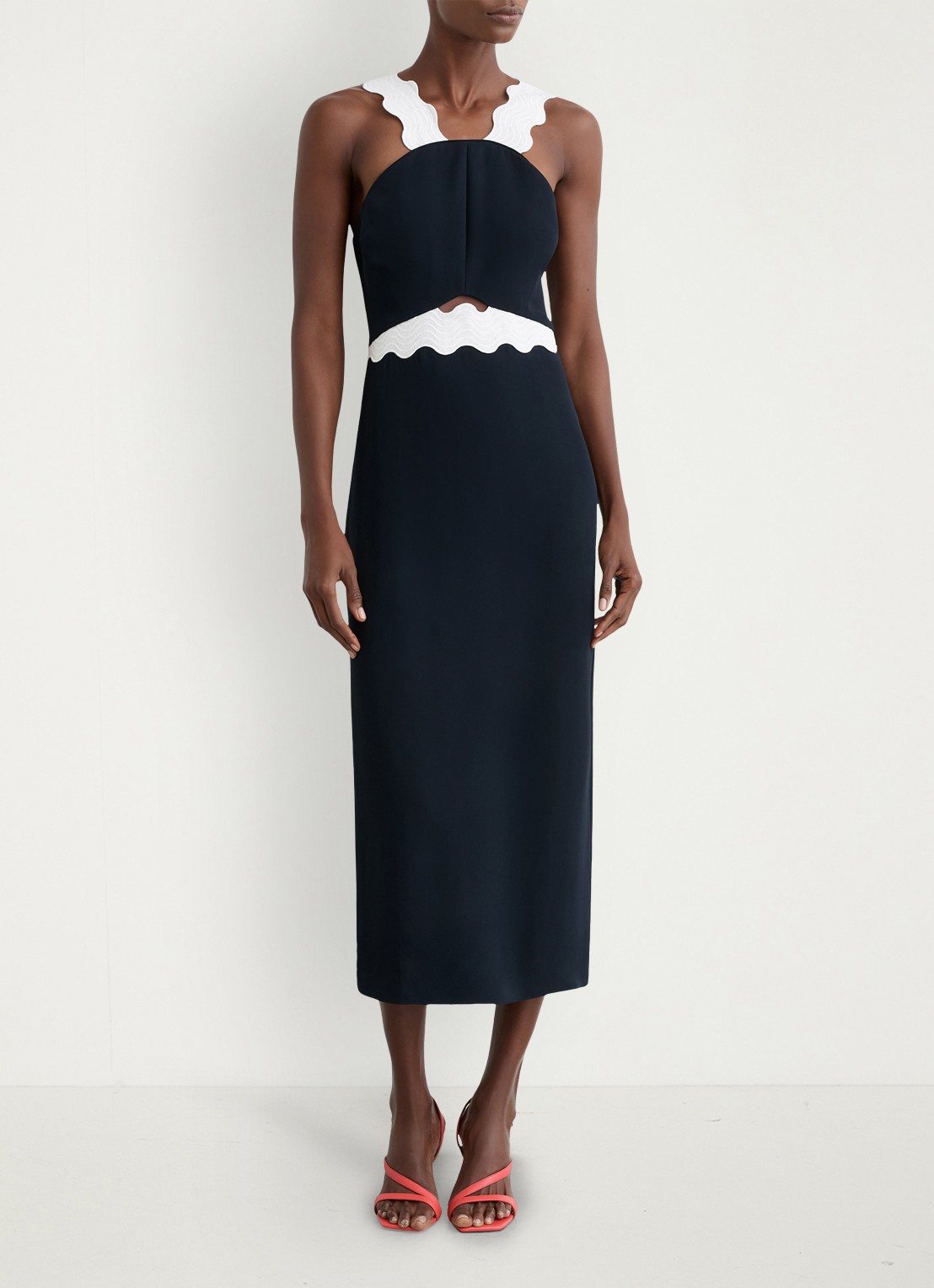 Reiss Dillon midi jurk met grafisch detail - detail 2 multicolor