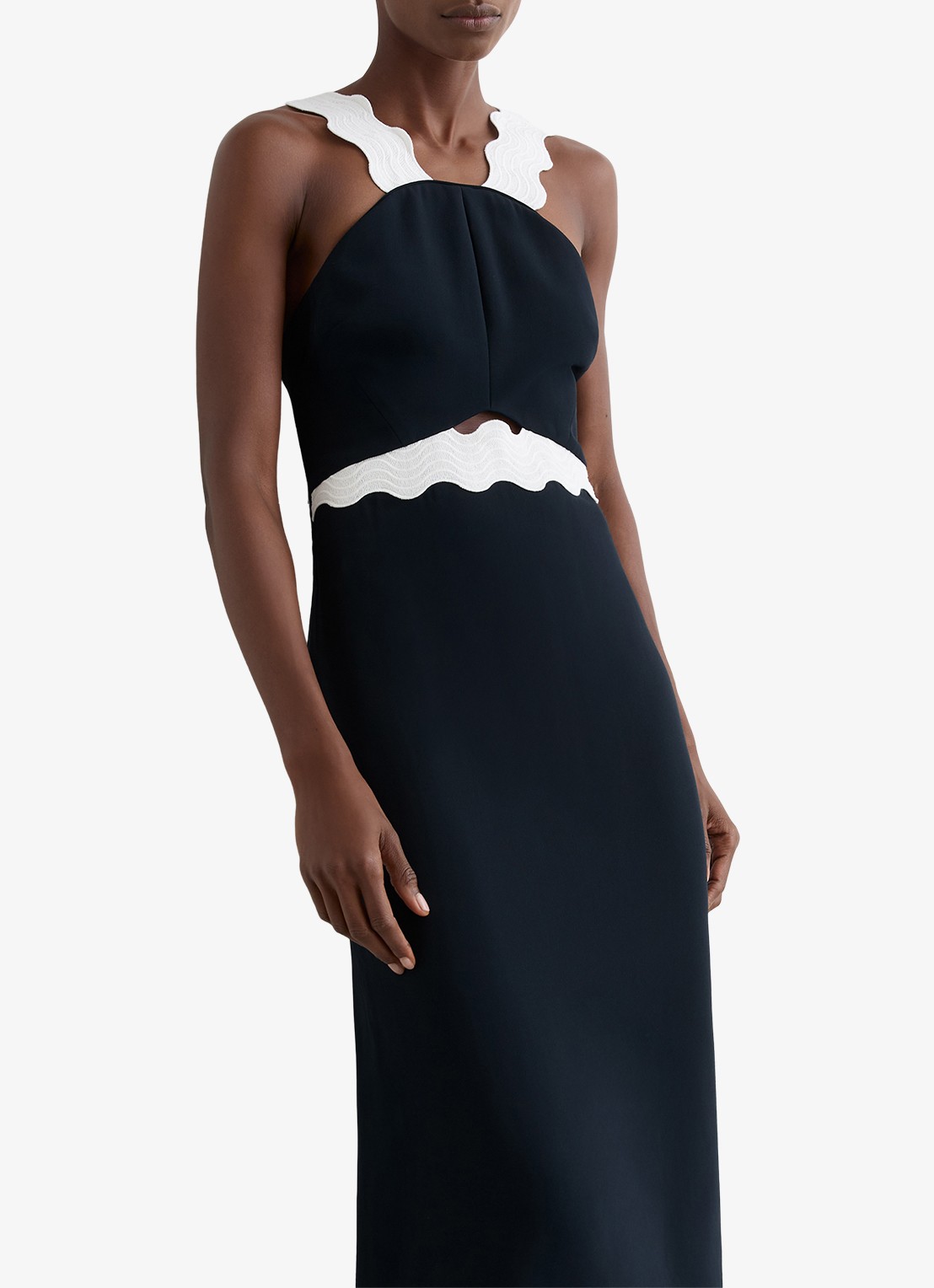 Reiss Dillon midi jurk met grafisch detail - detail 4 multicolor