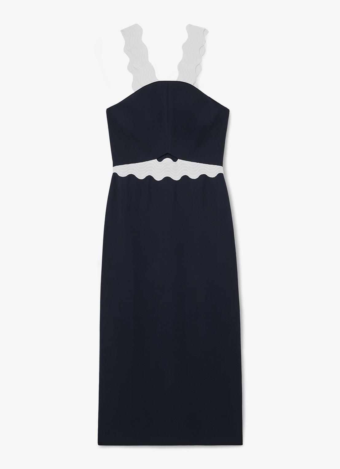 Reiss Dillon midi jurk met grafisch detail - voorkant 6 multicolor
