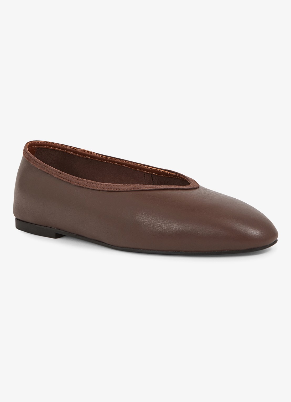 Reiss Dina ballerina van leer - detail 3 bruin