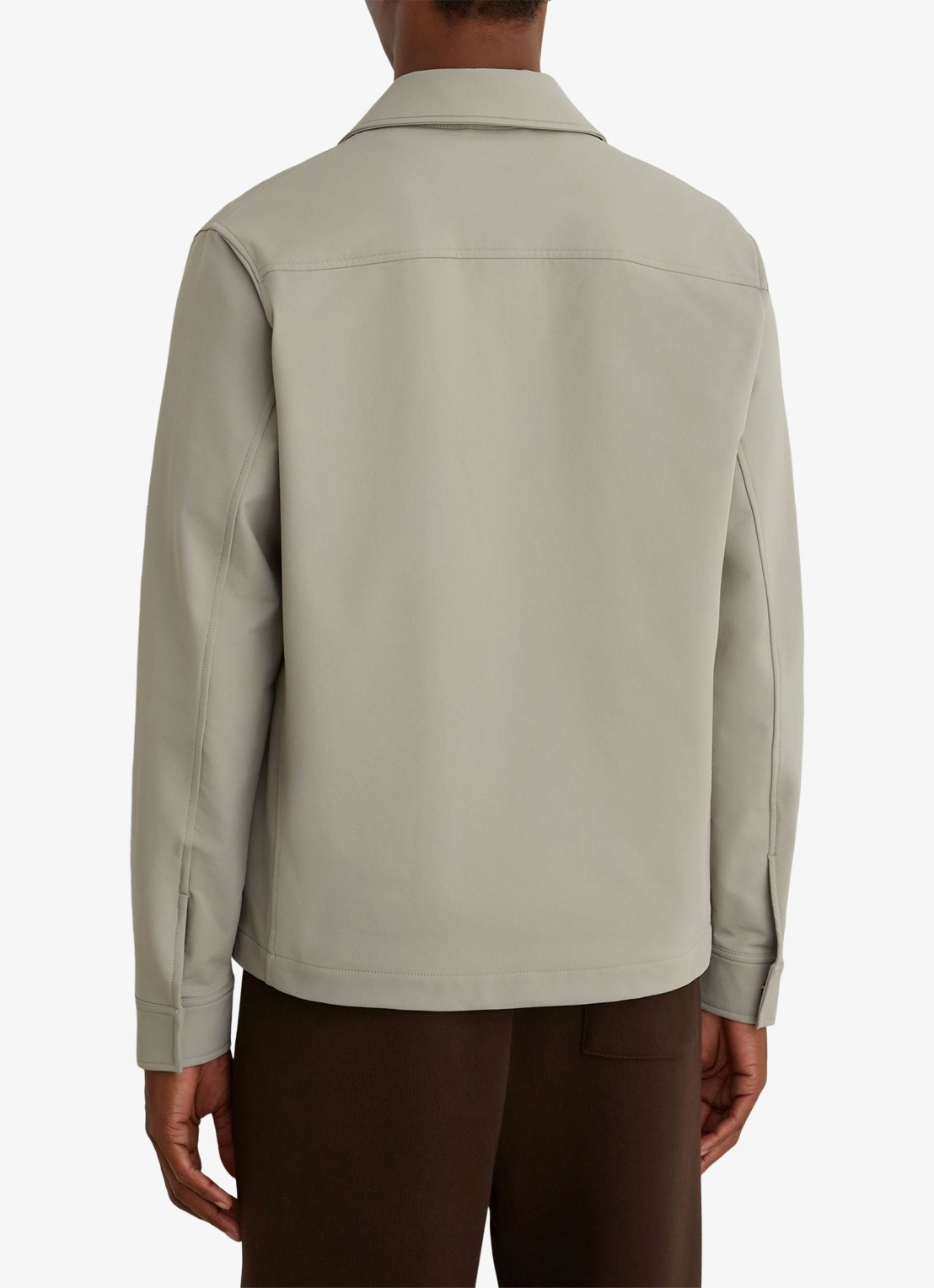 Reiss Divide regular fit overshirt met borstzak - achterkant 7 stone / beige