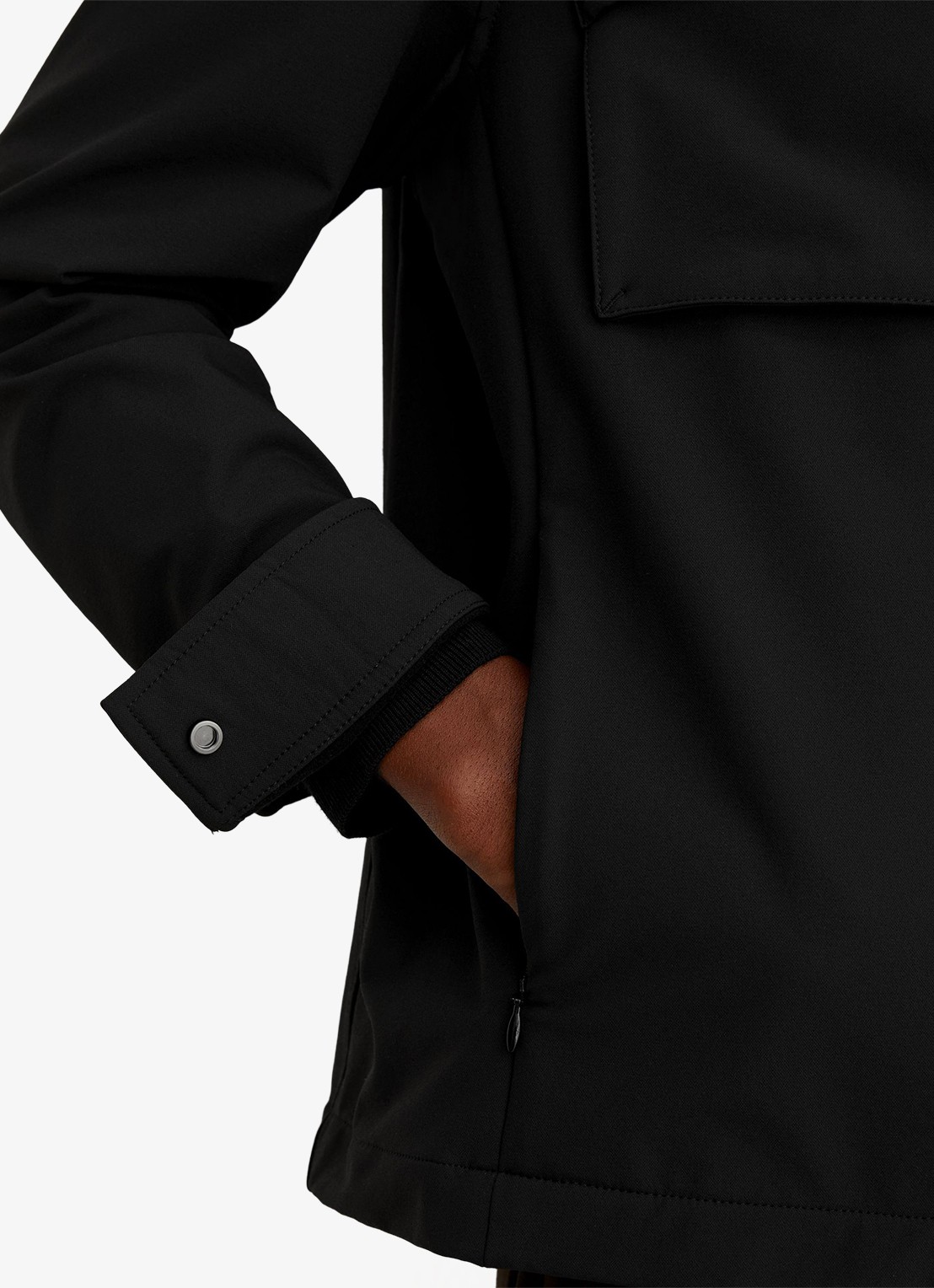 Reiss Divide regular fit overshirt met borstzak - detail 2 black / zwart