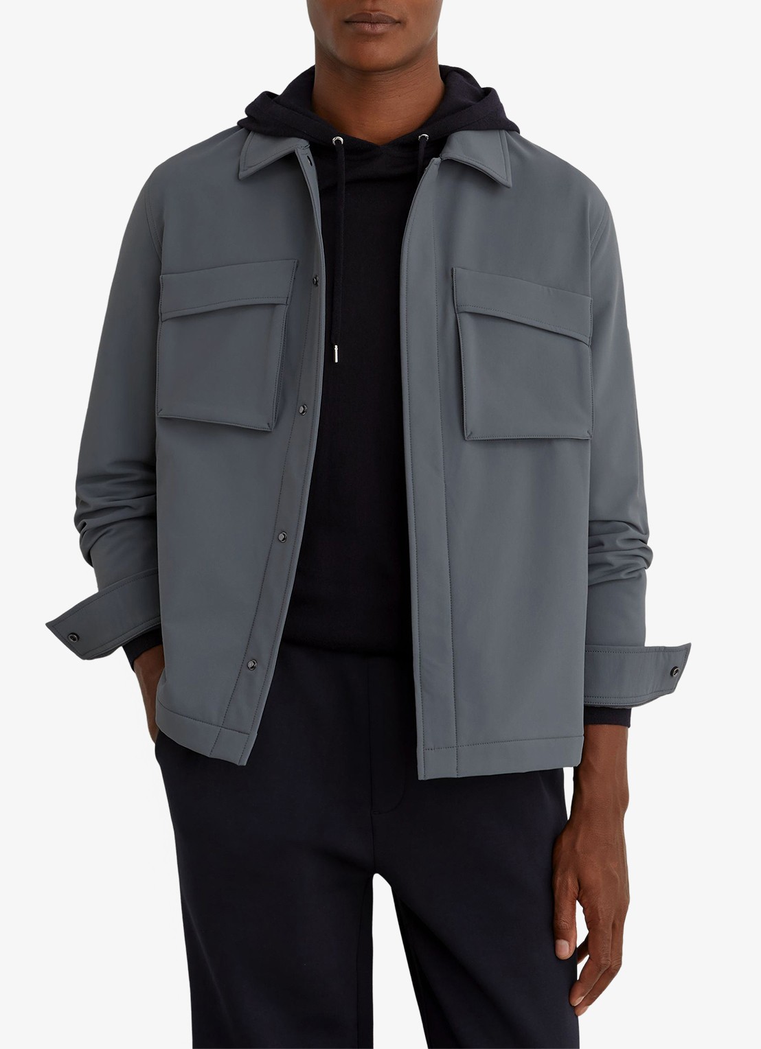 Reiss Divide regular fit overshirt met borstzak - detail 3 airforce blue / blauw