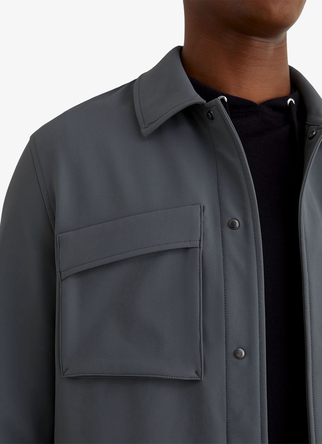 Reiss Divide regular fit overshirt met borstzak - detail 4 airforce blue / blauw