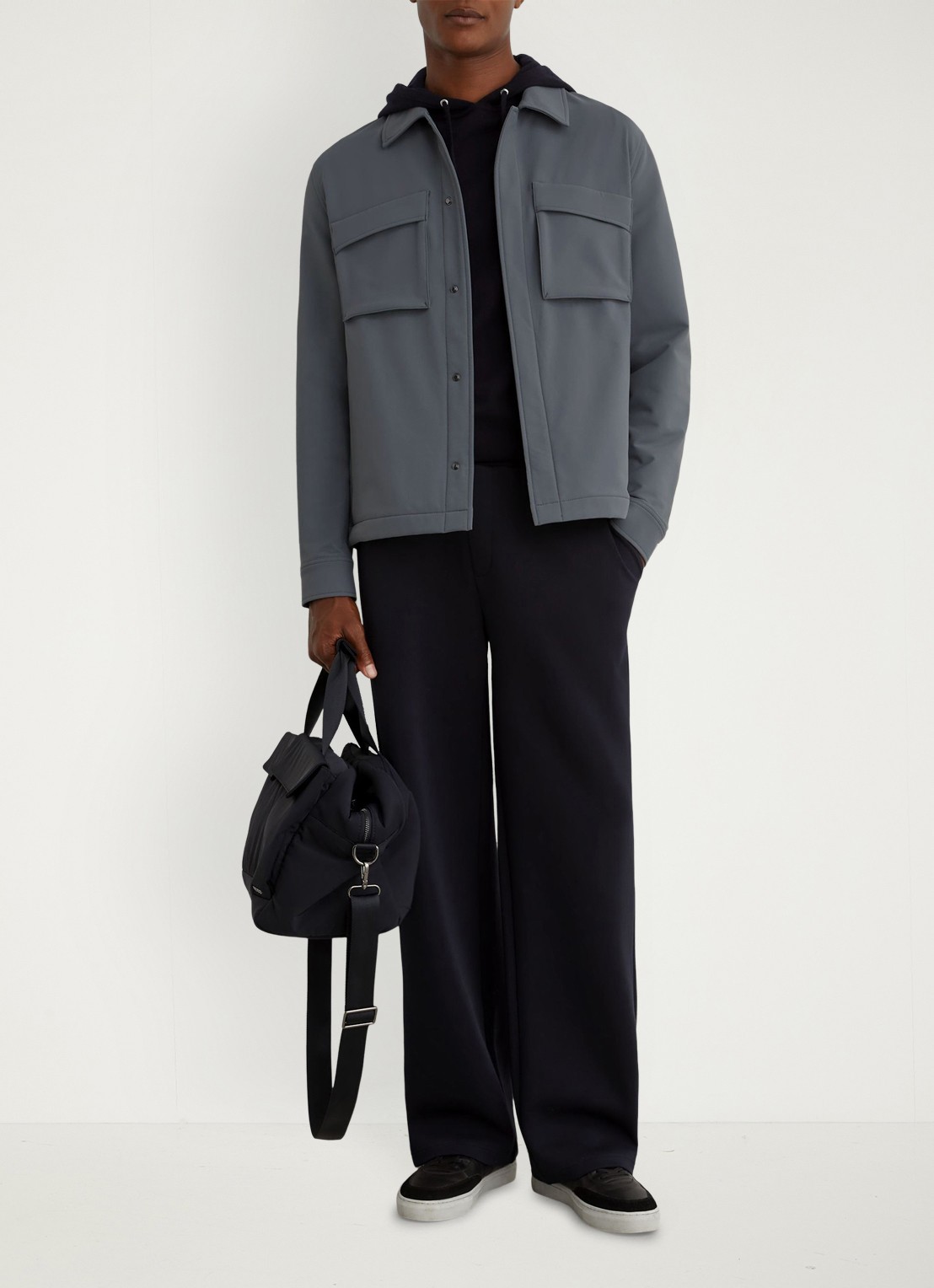 Reiss Divide regular fit overshirt met borstzak - voorkant 2 airforce blue / blauw