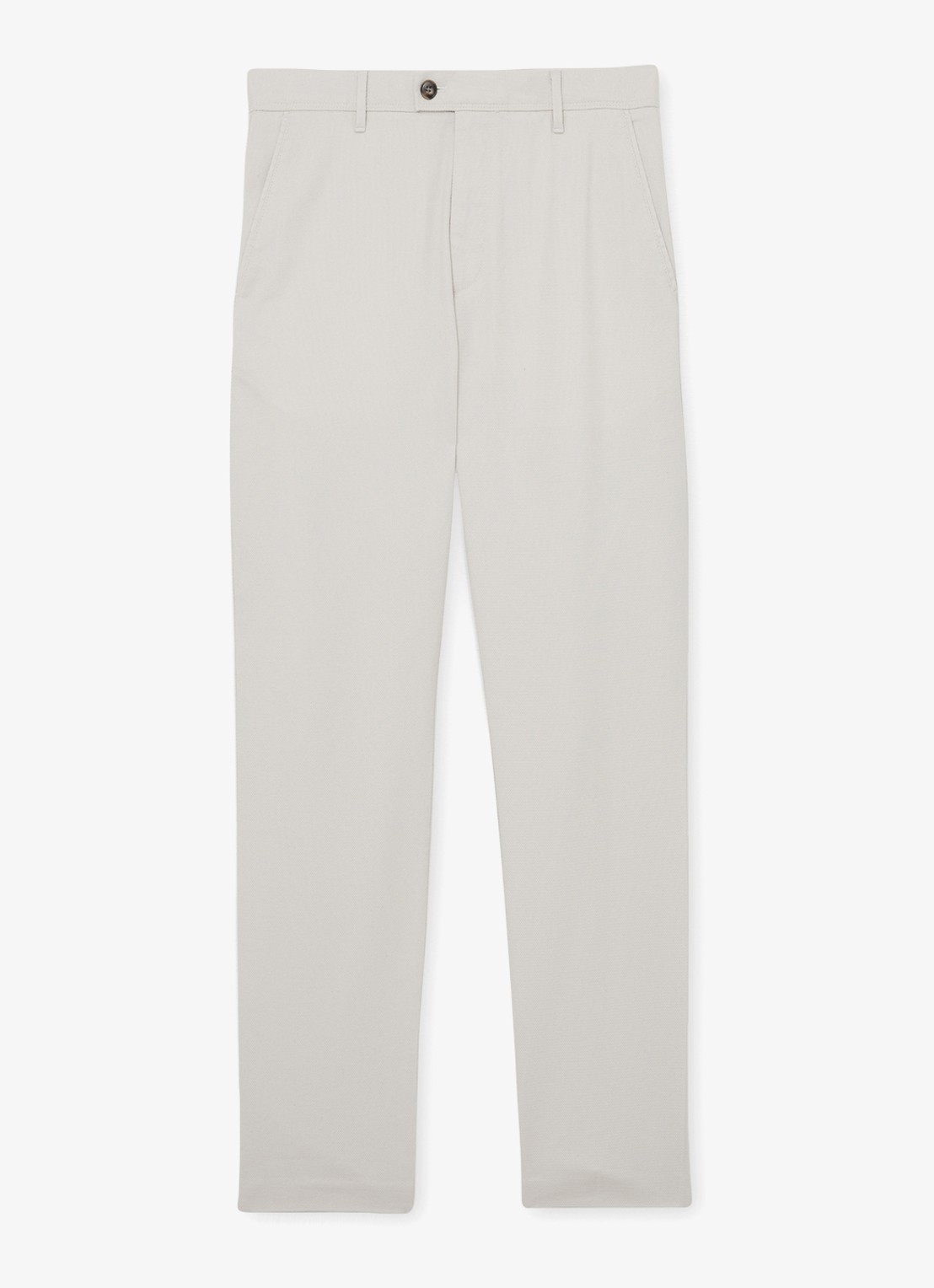 Reiss Dobby straight fit chino van katoen  - voorkant 4 gebroken wit