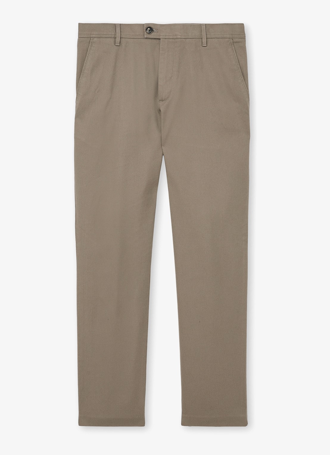 Reiss Dobby straight fit chino van katoen  - voorkant 2 lichtbruin
