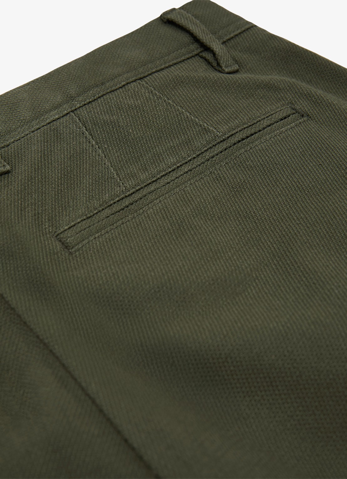 Reiss Dobby straight fit chino van katoen  - detail 6 bronsgroen
