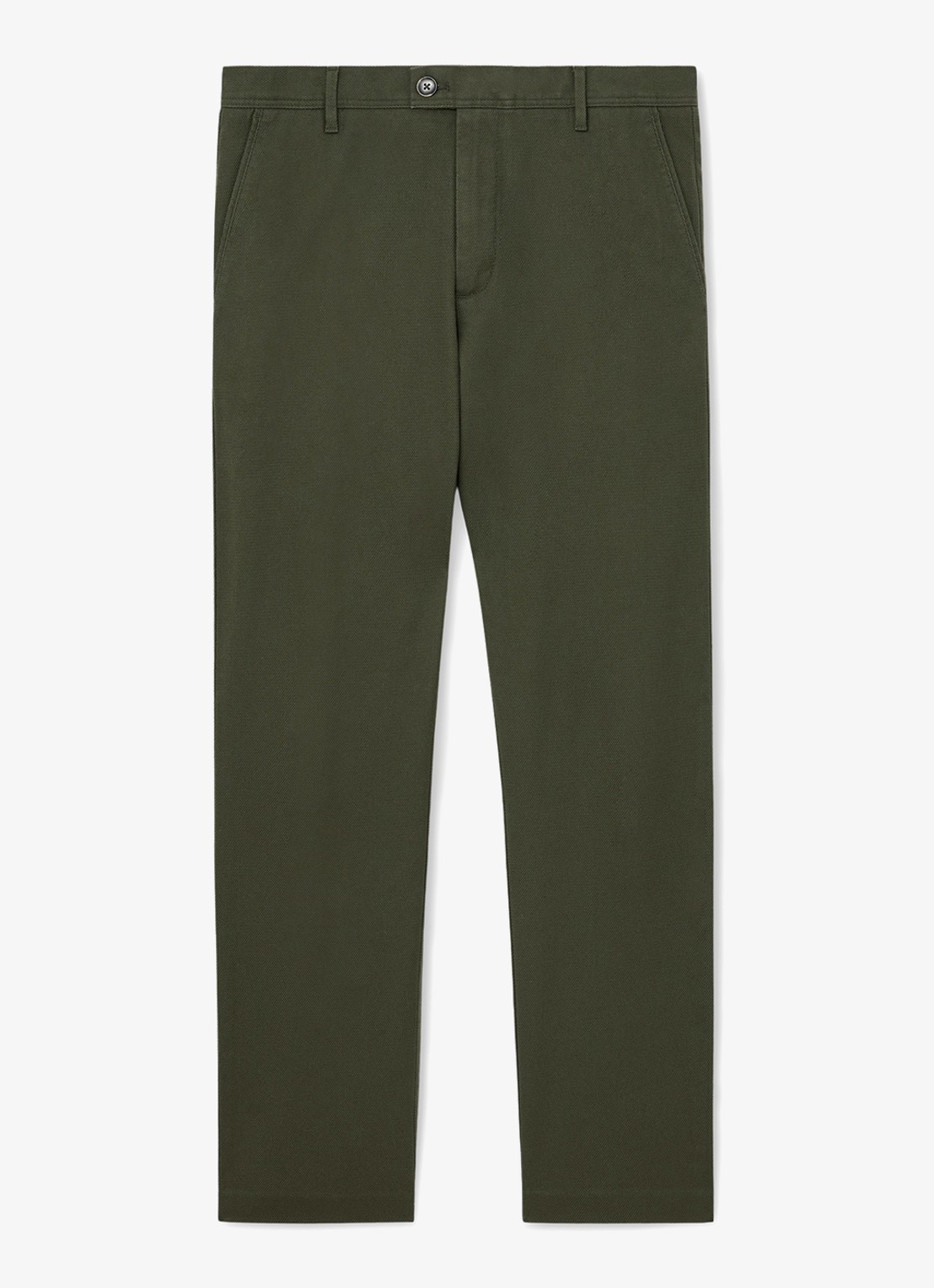 Reiss Dobby straight fit chino van katoen  - voorkant bronsgroen
