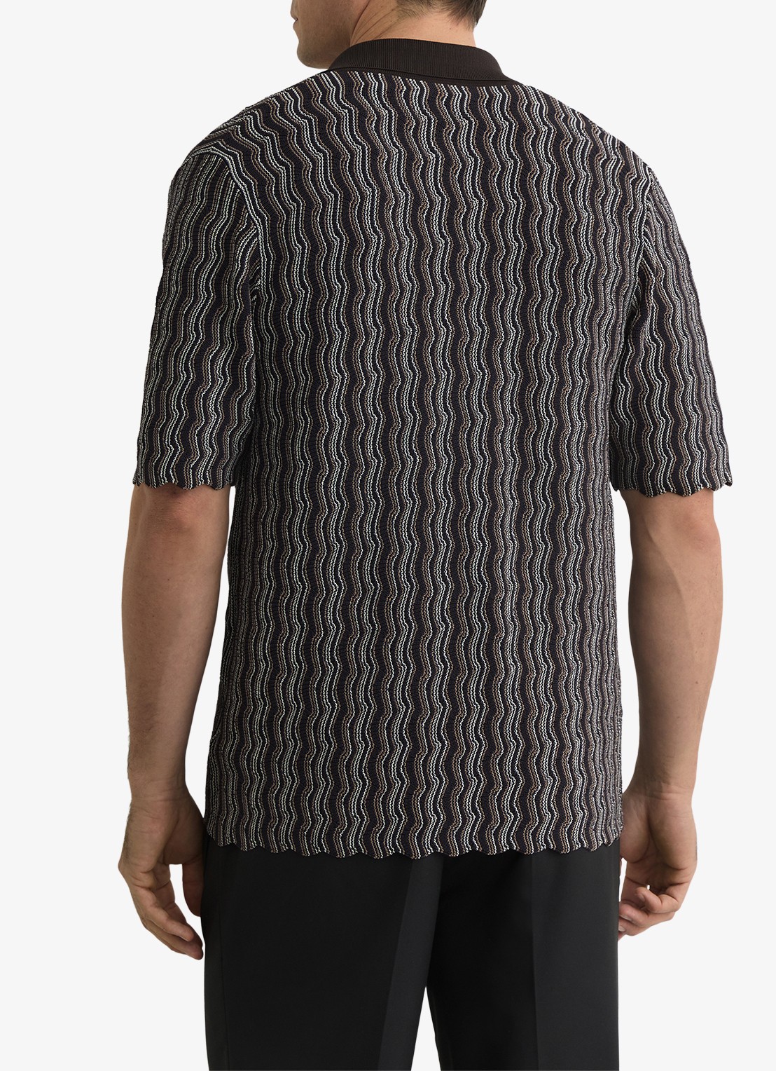 Reiss Drake regular fit overhemd met structuur - achterkant 3 brown / bruin