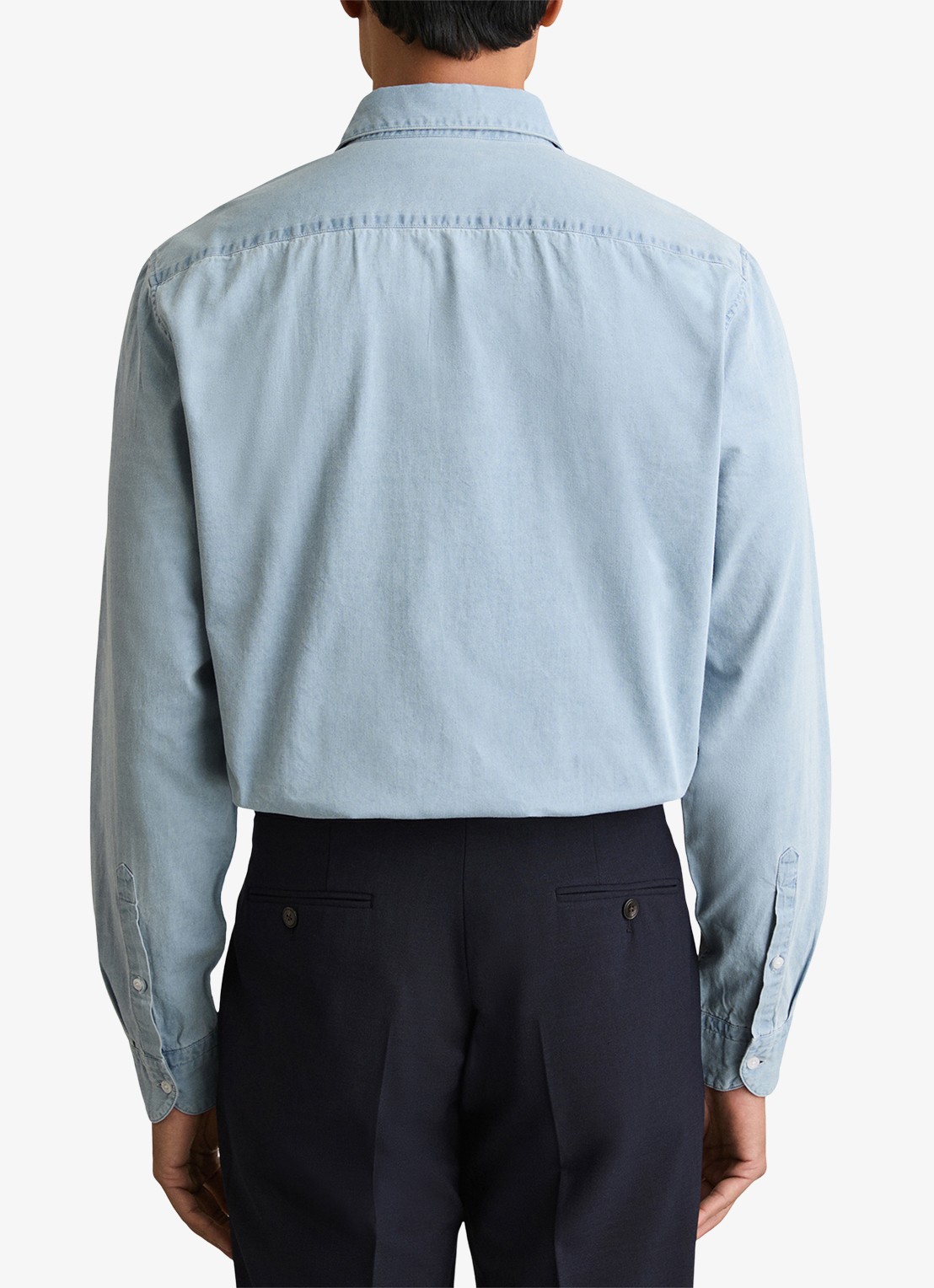 Reiss Draper casual overhemd met cut away boorden - achterkant 5 lichtblauw
