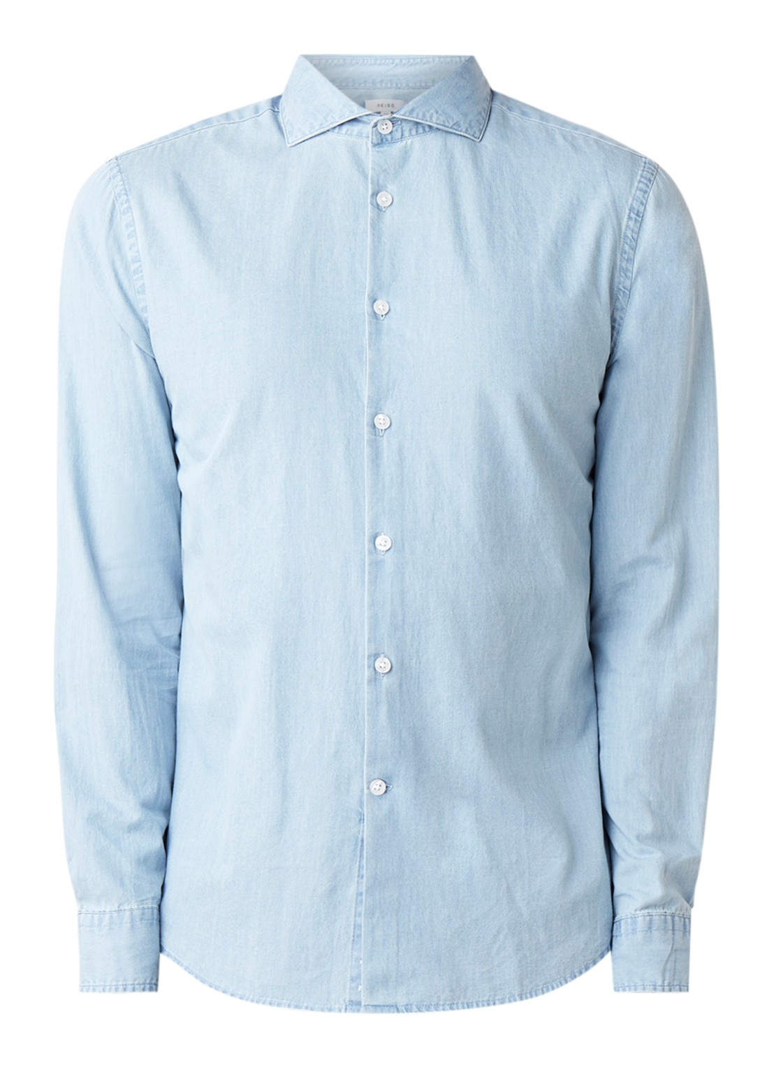 Reiss Draper regular fit overhemd van chambray - voorkant 3 jeans