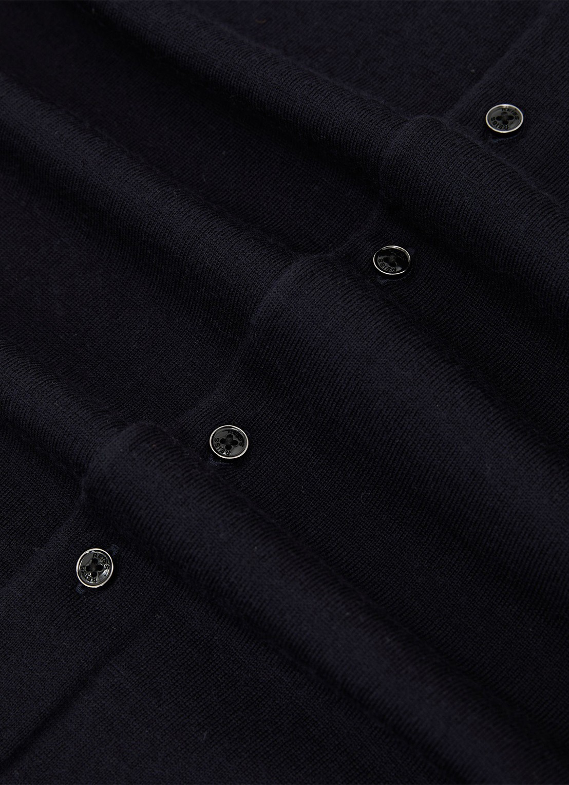 Reiss Drayton regular fit fijngebreid overhemd van wol - detail 5 navy / blauw