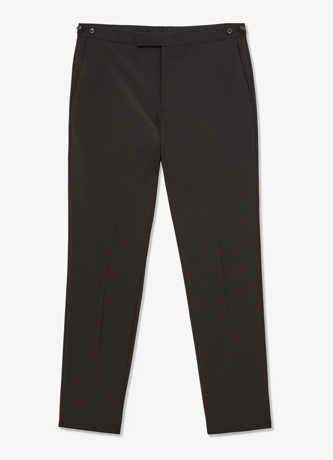 Reiss Dream regular fit pantalon in wolblend - voorkant donkerbruin