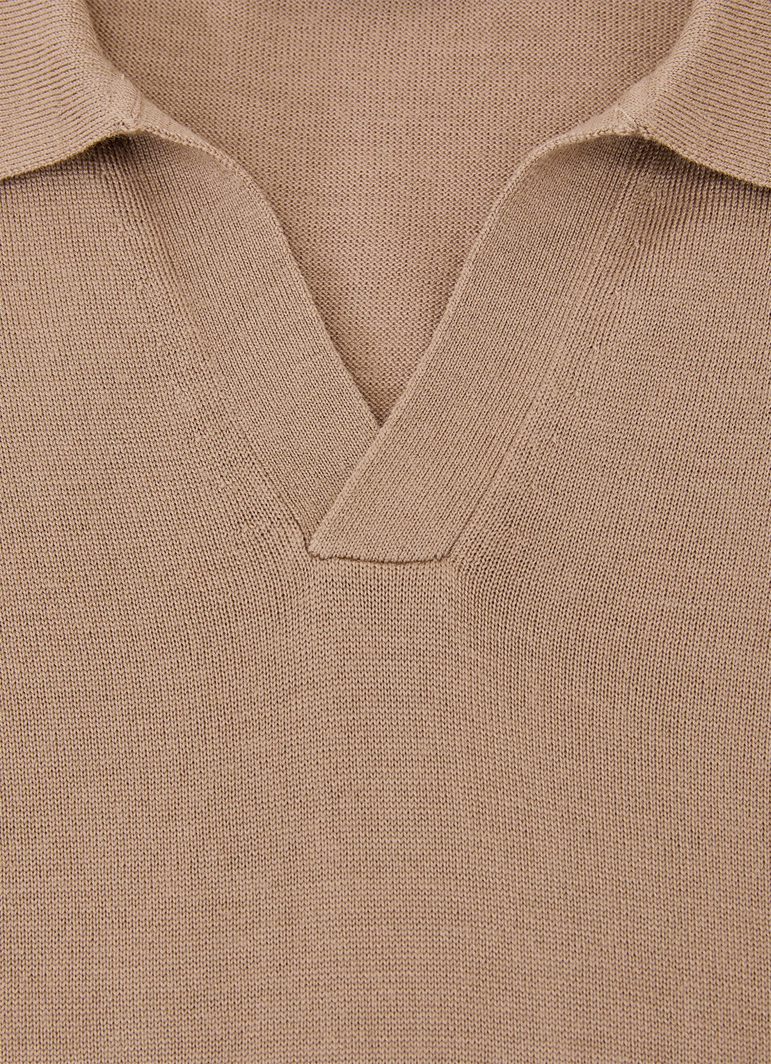 Reiss Duchie regular fit polo van merino wol - detail 6 camel