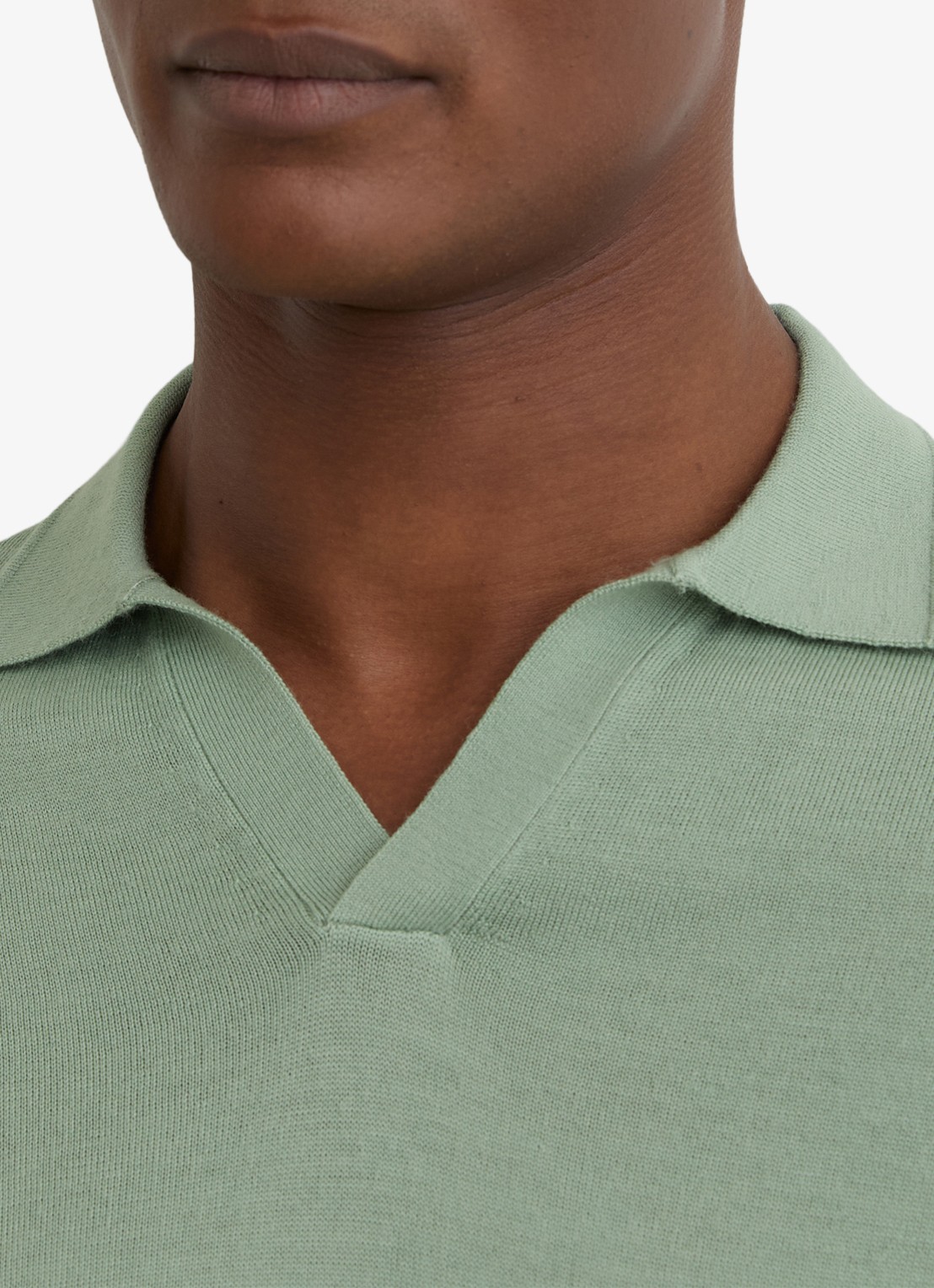Reiss Duchie regular fit polo van merino wol - detail 5 lichtgroen