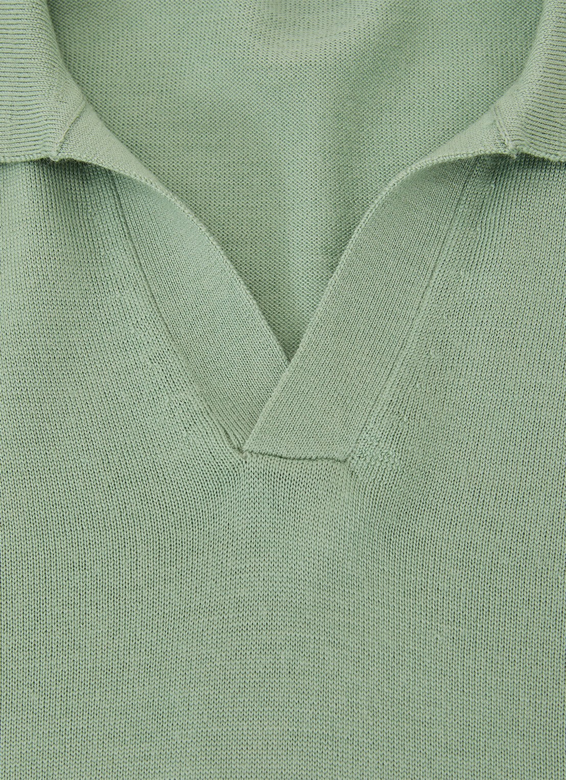 Reiss Duchie regular fit polo van merino wol - detail 6 lichtgroen
