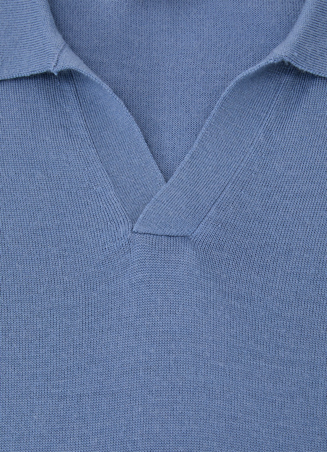 Reiss Duchie regular fit polo van merino wol - detail 6 lichtblauw