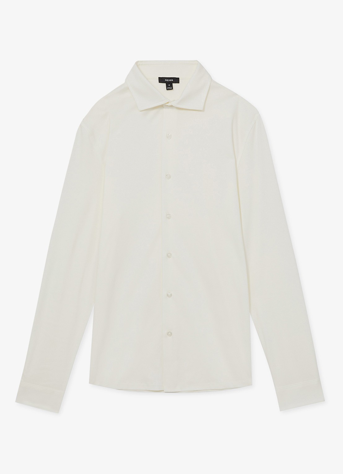 Reiss Duke slim fit overhemd van jersey - voorkant 4 creme