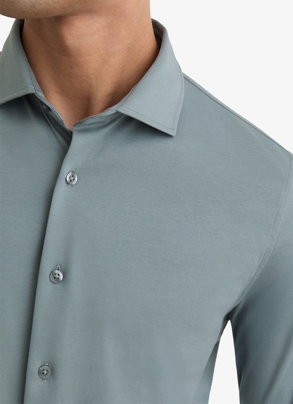 Reiss Duke slim fit overhemd - detail 2 steel blue / blauw