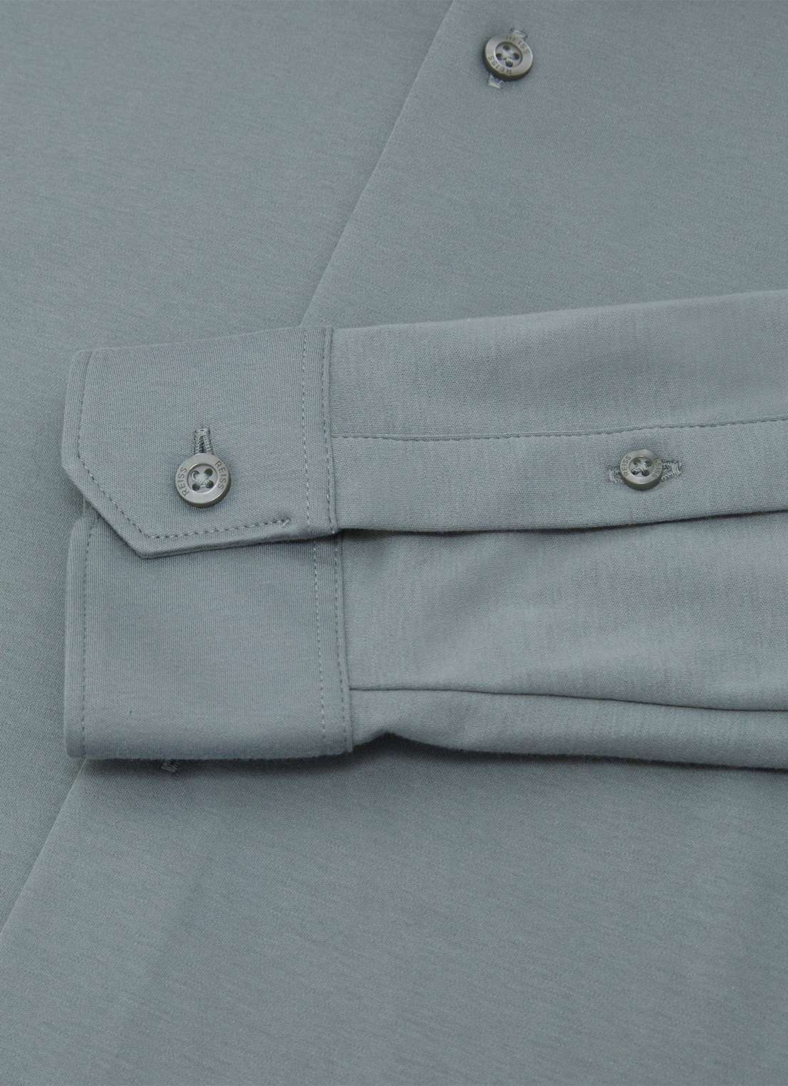 Reiss Duke slim fit overhemd - detail 3 steel blue / blauw