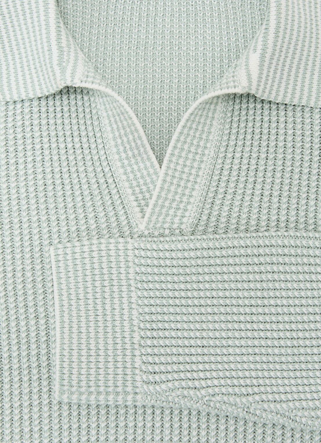 Reiss Dunbar gebreide polo met ribstructuur - detail 6 lindegroen