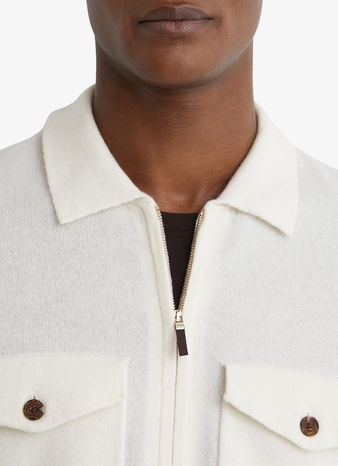 Reiss Dunstall fijngebreid vest van wol met opgestikte zakken - detail 3 wit