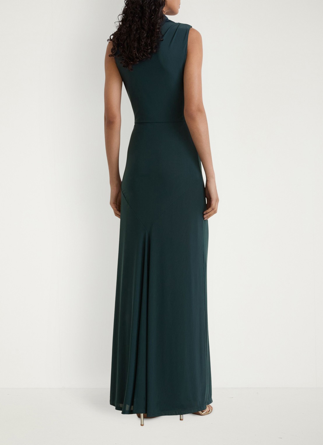 Reiss Dylan midi jurk met split - achterkant 5 groen