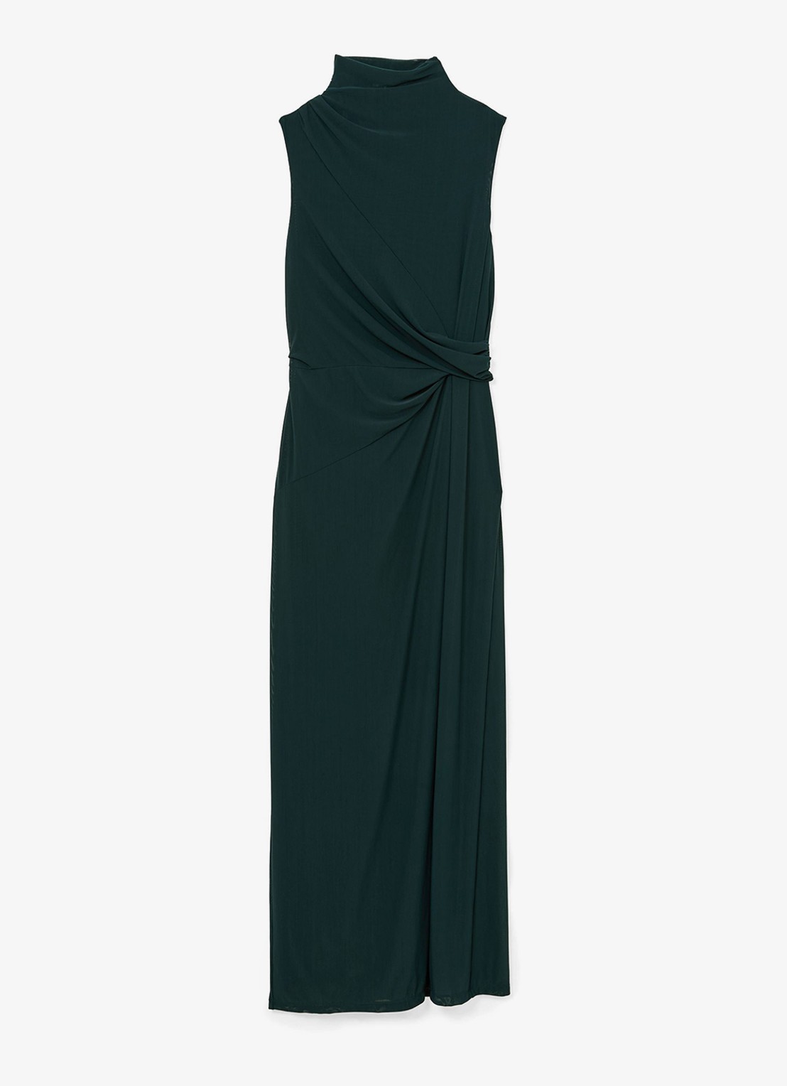 Reiss Dylan midi jurk met split - voorkant 6 groen
