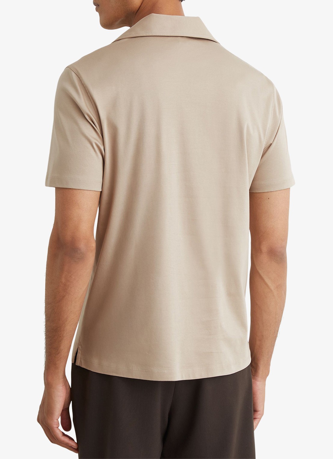 Reiss Earl regular fit polo met gemêleerd dessin - achterkant 3 beige