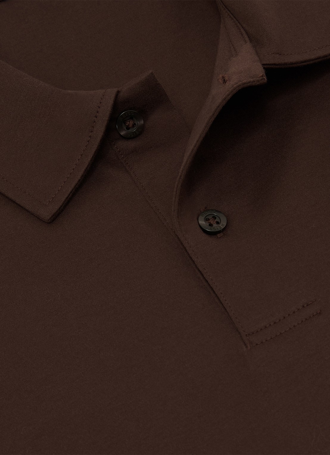 Reiss Earl regular fit polo van katoen - detail 5 brown / bruin