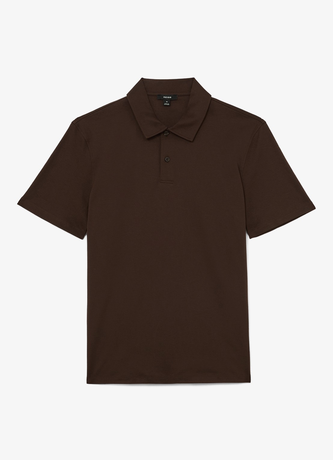 Reiss Earl regular fit polo van katoen - voorkant brown / bruin